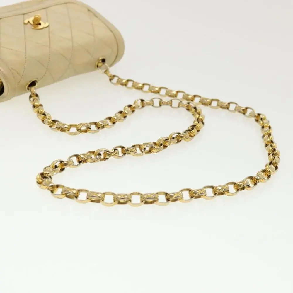 Chanel Matelasse Lambskin Turn Lock Chain Shoulder Bag Gold